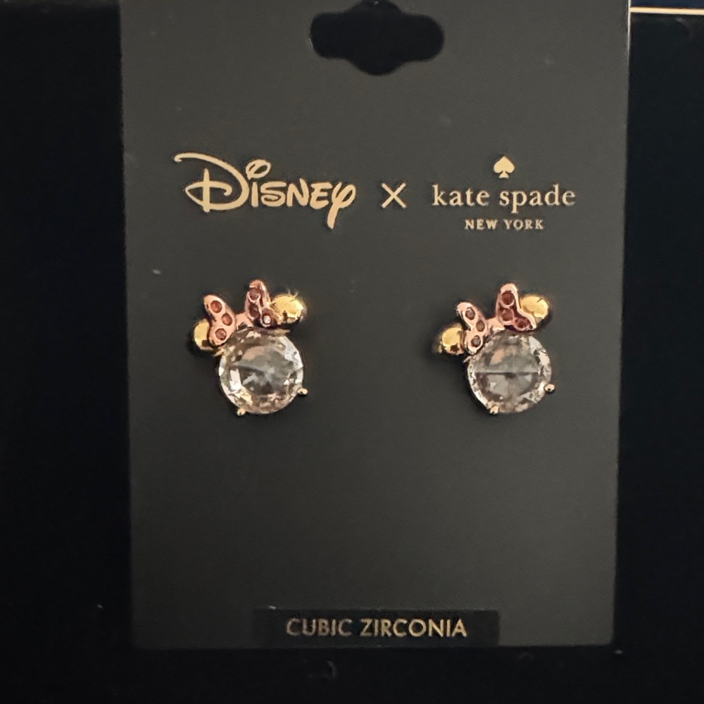 Kate Spade Disney Minnie Mouse Gold and Pink Earrings